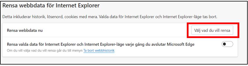 Rensa webbdata för Internet Explorer